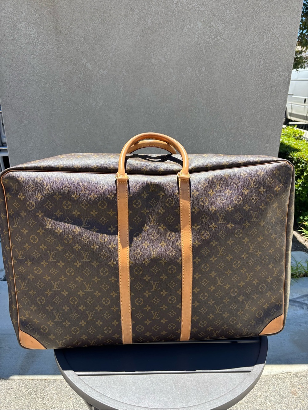 Louis Vuitton Monogram Canvas Travel Holdall with Vachetta Trim